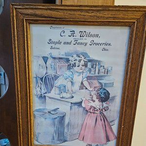 adorable the grocery clerk framed art